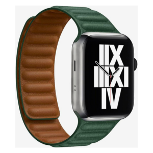 Compatible with Apple Watch Band 49mm 45mm 44mm 42mm, Genuine Leather Watch Strap Replacement for Apple Watch Ultra Series 8/7/6/5/4/SE/3/2/1 iWatch (Dark Green/Brown)