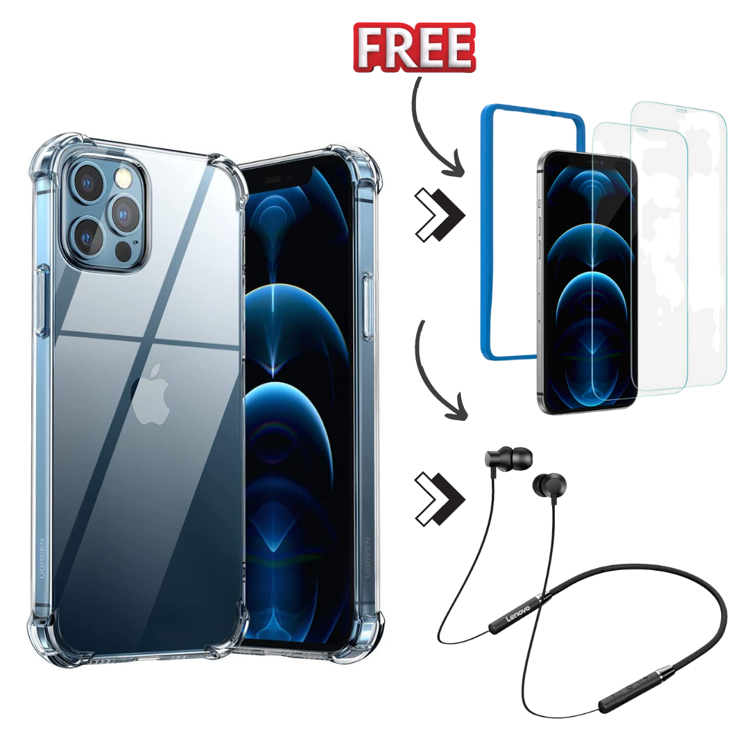 UGREEN Clear iPhone 12 Pro Case 6.1 inch Ultra Slim Thin Case, Lenovo Wireless Neckband, UGREEN iPhone 12/12 Pro Screen Protector