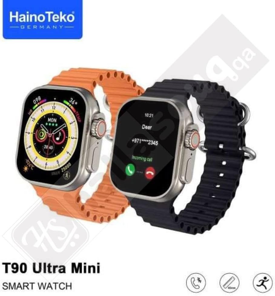 Haino Tico Germany T90 Ultra Mini Smart Watch with 2 Straps and Wireless Charger 45mm for Men and Women