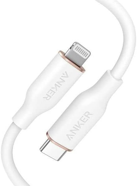 Anker PowerLine III Flow, USB C to Lightning Cable for iPhone 13 13 Pro 12 11 X XS XR 8 Plus [MFi Certified, 3ft, Color] Supports Power Delivery, Silicone Cable| White, 904421