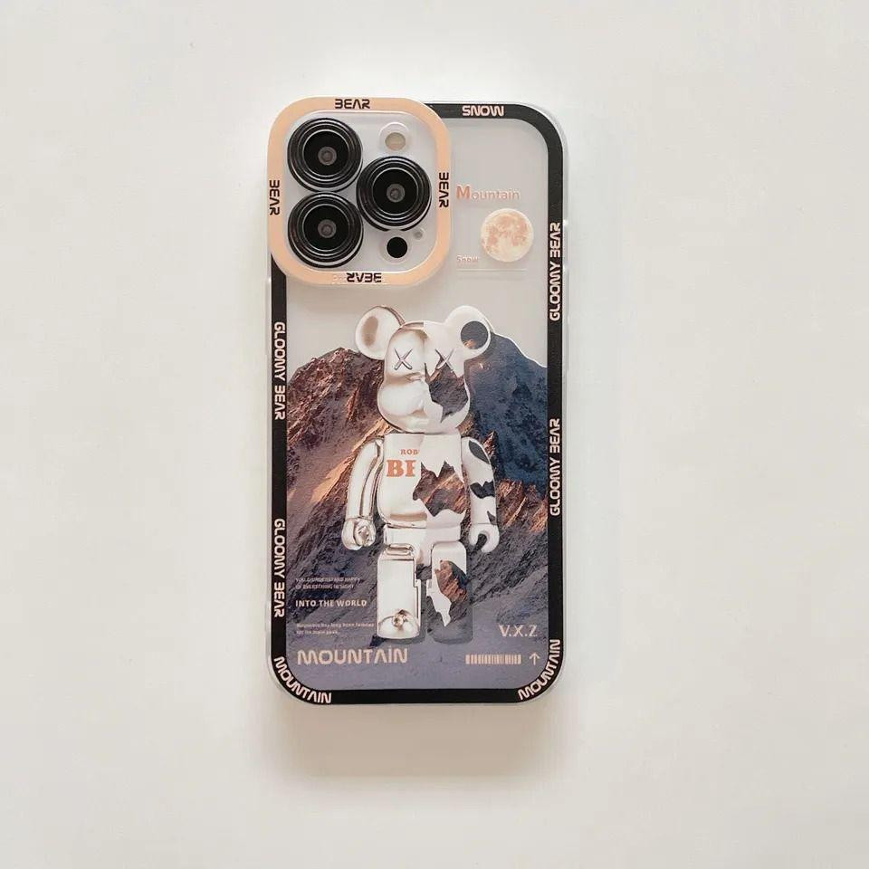 Case for iPhone 14 pro, with Mountain Snow Gloomy Bear Design and Smooth Quality.Girls Women Clear Anti-scratch Shockproof Case Cover for iPhone 14 pro (14 pro)
