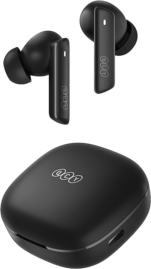 QCY HT05 Multi-Mode Active Noise Cancelling Wireless Earbuds, AI-Enhanced Calls Bluetooth Headphones with 6 Mics, Anti-Wind Noise, Transparency, App for Custom EQ, 30H Playtime, Bluetooth 5.2