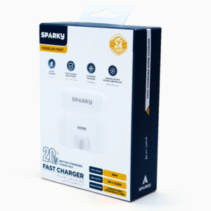 Sparky Fast Charger with Type-C Port Foldable iPhone USB S Adapter Compatible with iPhone 14 Pro Max / 14 Pro / 13/14 Pro Max / 13 Pro / 13/12/11 / iPad, Samsung, Huawei, Xiaomi and Other Devices Whit