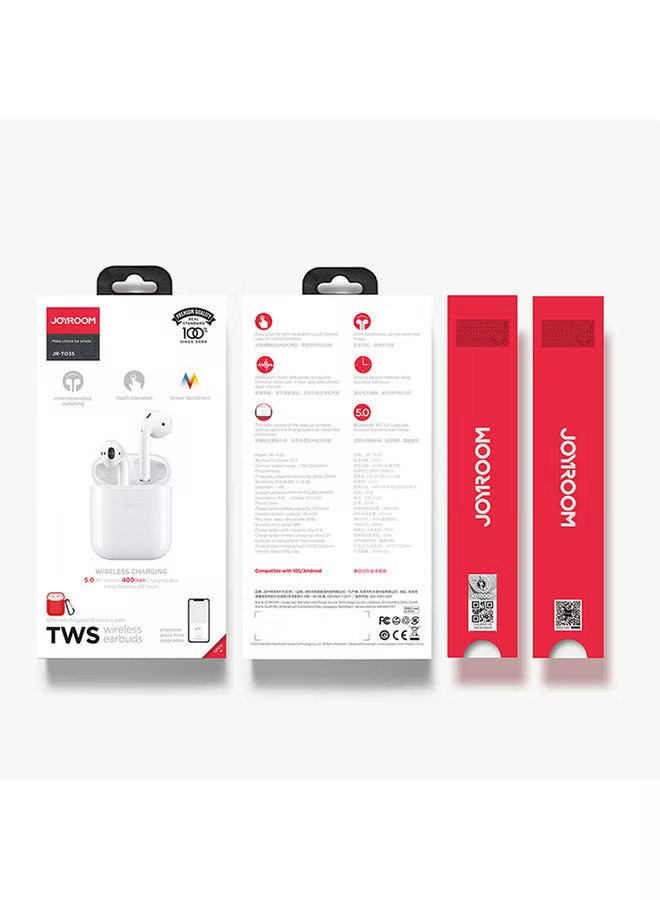 Bluetooth In-Ear Earphones With Charging Case White