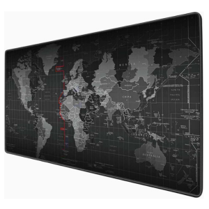 Sky Touch Gaming Mouse Mat, Large Anti-skid Mouse Pad, World Map Mousepad Rubber Base & Stitched Edges For Gamers, Ultra Soft Surface, High Stability, Waterproof Coating, Gray / Black | 105443916