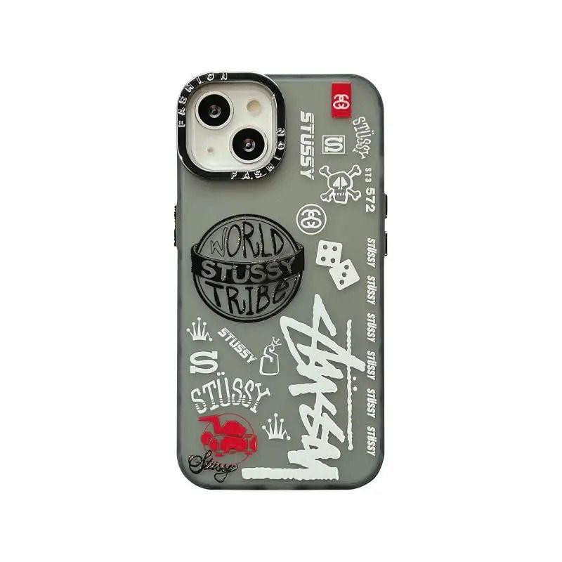 Case for iPhone 12 with World Stussy Tribe and Clear Anti-scratch Shockproof Case 12 (black colour)