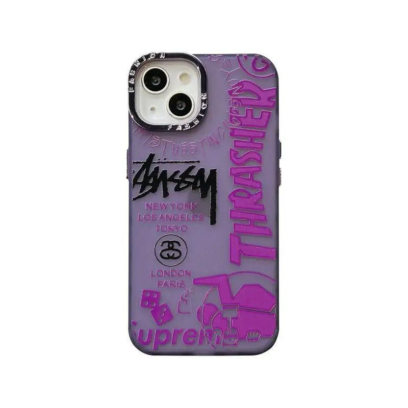 Case for iPhone 12 with World Stussy Tribe and Clear Anti-scratch Shockproof Case 12 (Blue colour)