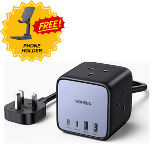 UGREEN Nexode GaN 65W USB C Charger, 7-in-1 DigiNest Cube Charger Station 4-Port USB Fast Charger Plug, Multiple Power Strip with 3 AC Outlets, 1.8M Extension Cord for Desktop, Home, Office, etc