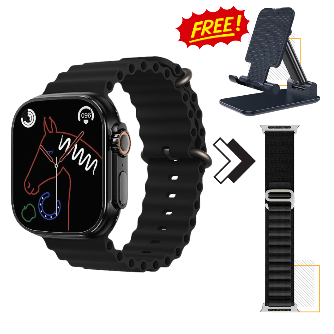 Buy 1 get 2 FREE - Smart Watch Ultra T800 + Foldable Cell Phone Stand for Desk/ Apple Watch Ultra Bands