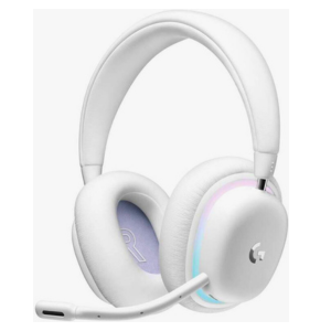 Logitech G735 Wireless Gaming Headset, 40mm Audio Drivers, 16 Hours Gaming Battery, 20 Meters Range, USB-C Charging Port, 38 Ohms Impedance, Dolby Atmos+ Windows Sonic, White | 981-001083