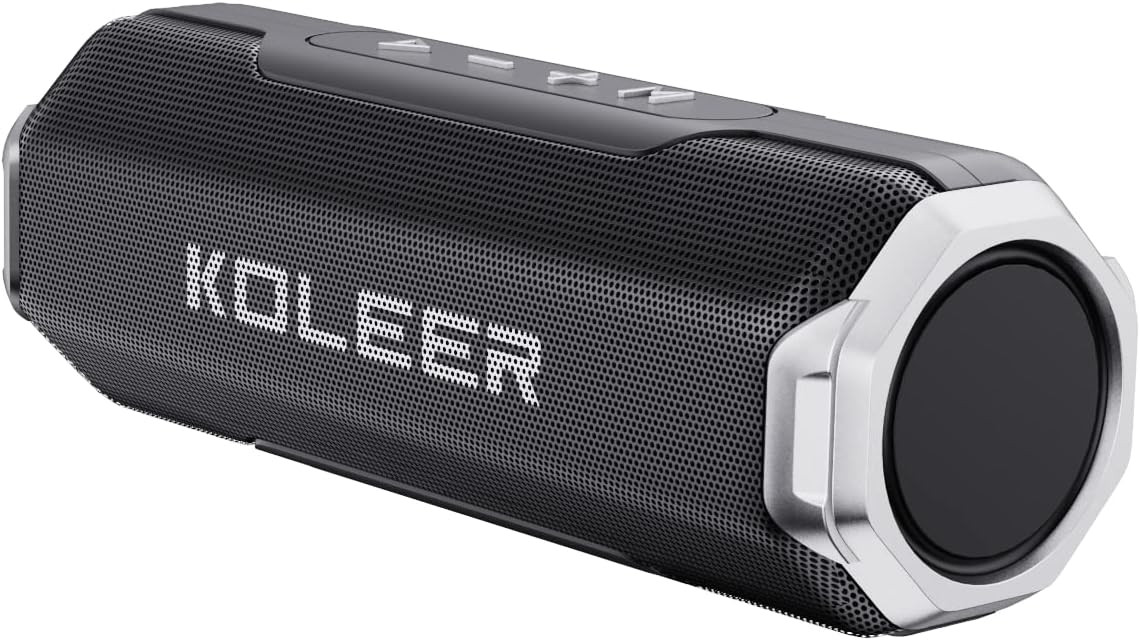 KOLEER 20W Loud Bluetooth Speakers，Wireless Portable Speaker with Stereo Sound & Extra Bass, 30H Long Playtime, FM Radio & AUX/USB/TF Input, TWS Dual Pairing for Home, Party, Outdoor