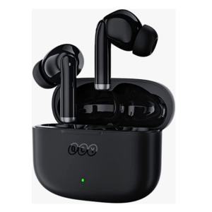 QCy T19 Truly Wireless Smart Earbuds With Quad Microphone & ENC Stereo HD Calling HiFi Bluetooth 5.1 Touch Control Low Latency 30hrs Ultra Long Battery Life Black, T19-BLACK, Normal