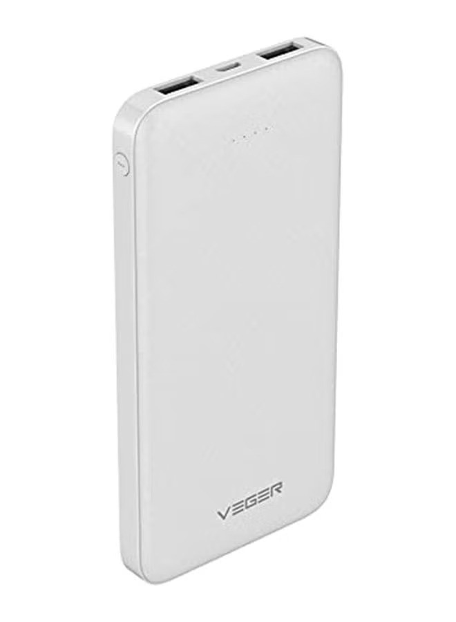 VEGER Portable Power Bank White 25000MAH