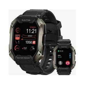 AMAZTIM Smart Watches for Men,50M Waterproof Rugged Military Grade Bluetooth Call(Answer/Dial Calls)，Health Tracker for Android Phones and iPhone Compatible,1.72" Heart Rate/Blood Pressure Watch