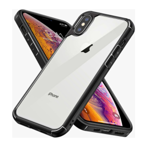 Best Quality INFOSUN iPhone Xs Max Case Clear Cover Ultra Thin Silicone Shockproof Hard Back Cases Transparent Protective Slim Phone Case for Apple iPhone Xs Max 6.5 inch - Black