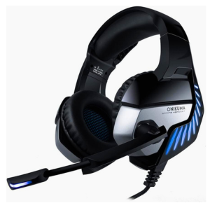 Onikuma K5 Pro Wired Gaming Headset Anc Stereo Headphones With Microphone Led Lights For Xbox One Laptop, Professional Gaming Headset (Blue)