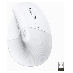 Logitech Lift Vertical Ergonomic Mouse, Logi Bolt USB Receiver, 4000 DPI Sensitivity, Multi-OS Compatibility, 10m Range, 2 Year Battery Life, Quiet Clicks & Smartwheel, Off White | 910-006475