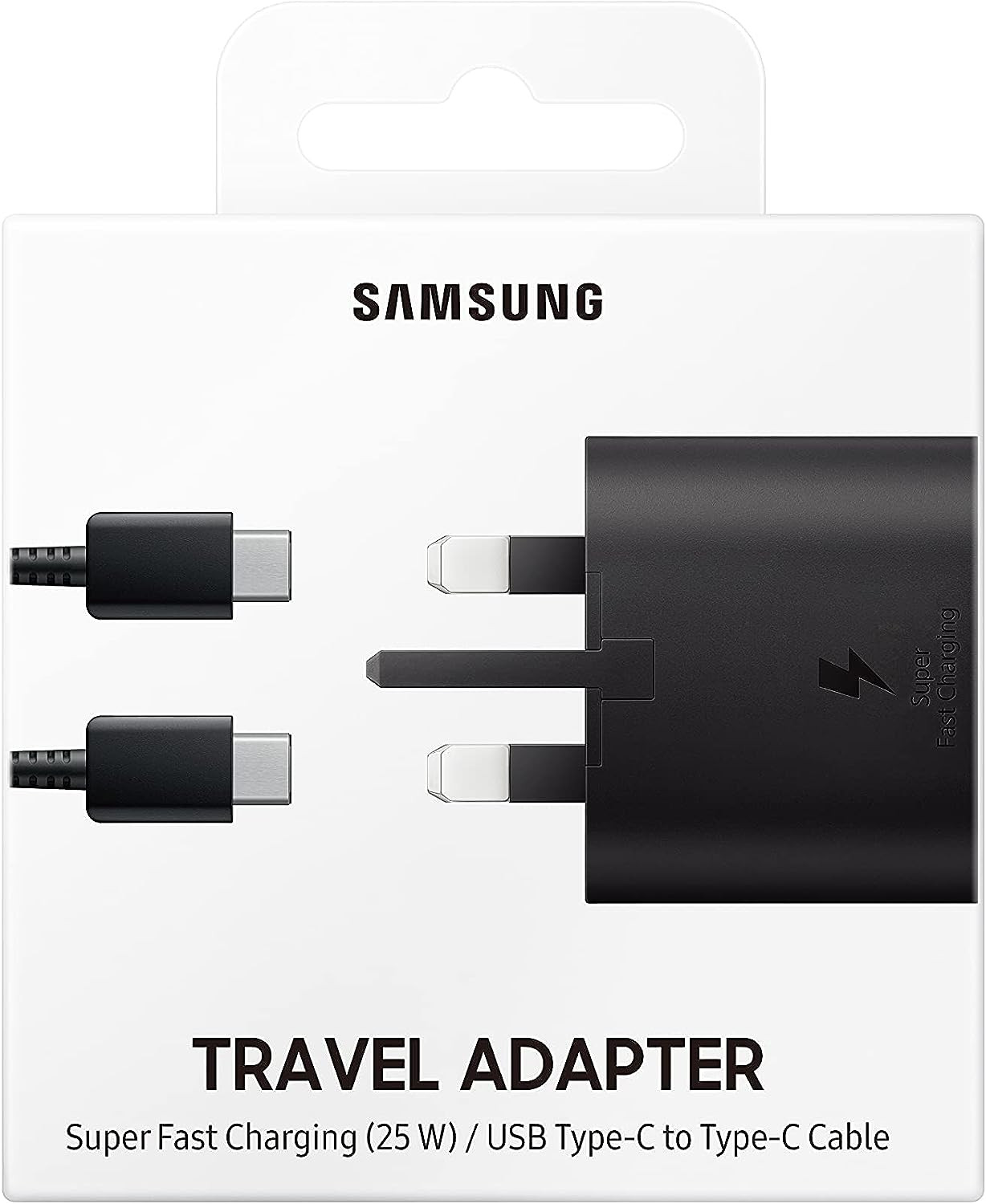 Samsung Galaxy Official 25W Travel Adapter, Super-Fast Charging (UK Plug with USB Type-C Cable), Black