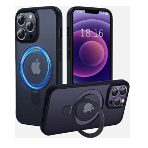 BEST QUALITY UCHUANG for iPhone 12 Pro Max Case with Magnetic Invisible Stand Cover Shockproof and Anti-Yellow Slim Thin Translucent Matte Protective Magsafe Case for Apple iPhone 12 Pro Max 6.7 inch 