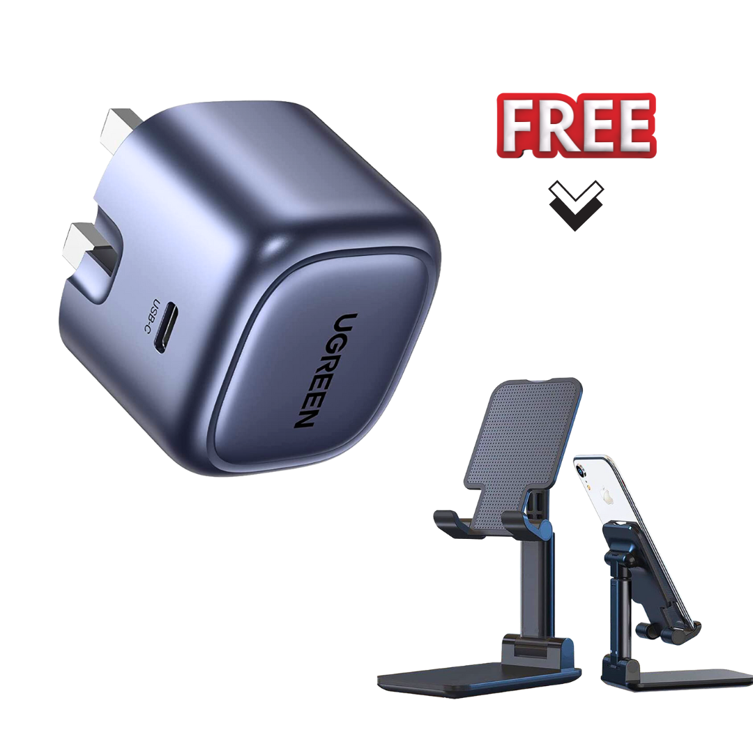 Buy 1 Get 1 Free- UGREEN Nexode USB C Charger [GaN Tech] 20W Mini USB-C Power Adapter iPhone Charger Type C Foldable Wall Fast Charger PD Charging USB Plug for iPhone 14 Pro max/Samsung -Free Cell Pho