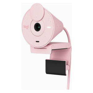 Logitech Brio 300 Full HD Webcam, 2MP Camera, 70° Viewing Angle, Privacy Shutter, Light Sensor, 30 fps Video Recording Speed, USB-C Interface, 1.22m Mic Pick Up Range, Rose Pink | 960-001448