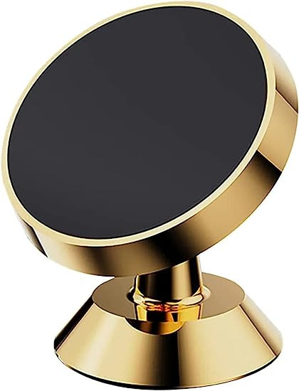 Go-Des حامل سيارة ستاند جوال للسيارة بعدة خيارات للتركيب Car Phone Holder Magnetic 360 Degree Rotation Stand Compatible with Mobile Phone up to 7 inches, iPhone, Samsung, Oneplus (Gold)