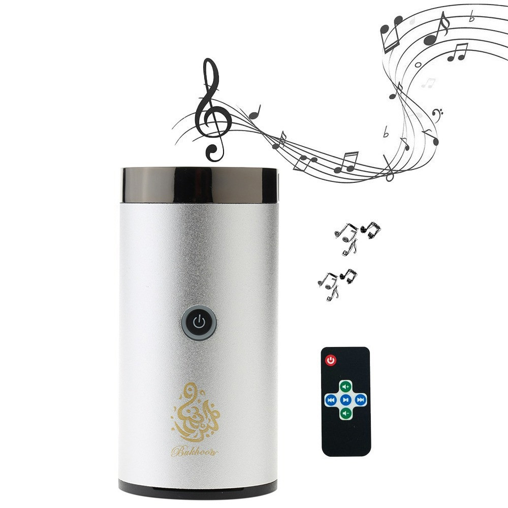 Buy 3 get + 1 free, A portable smart electronic incense burner with a high-quality speaker with a Type-c charging port, silver color