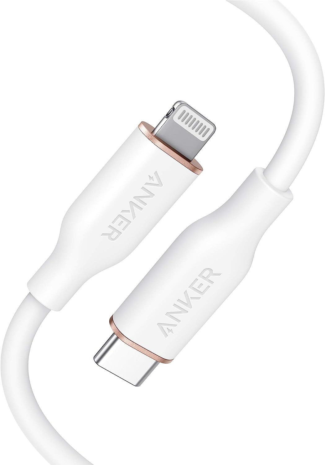 Anker powerline iii flow, usb c to lightning cable for iphone 14/14 pro/13/12/11/xs xr 8 plus [mfi certified, 3ft, cloud white] supports power delivery, silicone cable (charger not included)