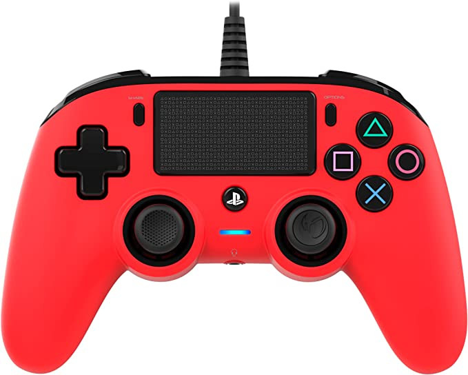 Nacon Wired Compact Playstation 4 Controller - Red (Ps4)
