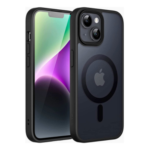 JETech Iphone 14 Magnetic Case  6.1-Inch Compatible with MagSafe, Translucent Matte Back Slim Shockproof Phone Cover (Black)