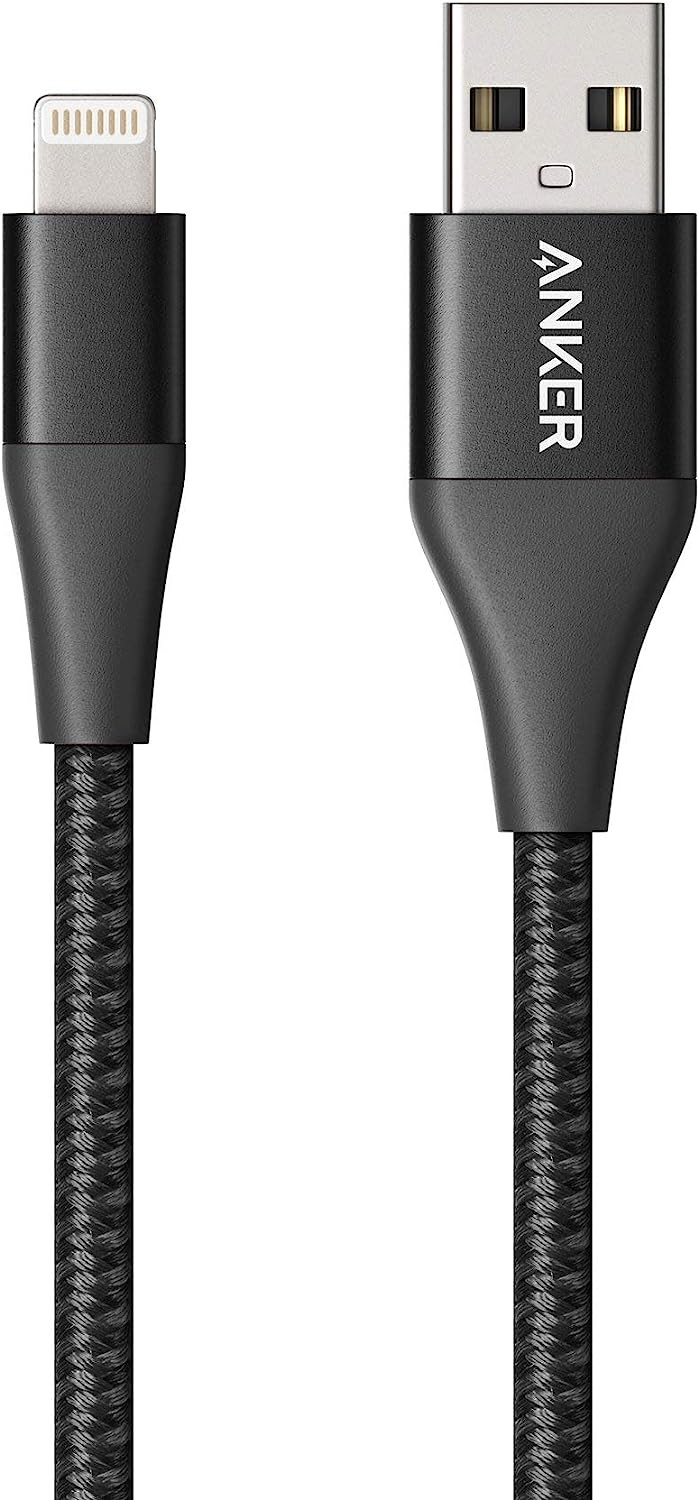 Anker Powerline + Lightning Connector Iphone 11/11 Pro/11 Pro Max/XS/XS Max/Xr/X / 8/8 Plus / 7/7 Plus / 6/6 Plus / 5 / 5S And More 3 Ft Black, Ak-A8452011, 0.9M/3Ft
