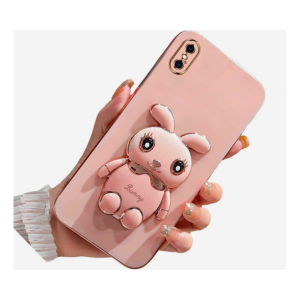 Best Quality Didan for iPhone XS Max Cute Bunny Hidden Kickstand Case,Women Men Girls Slim Soft 3D Plating Rabbit Folding Stand Flexible TPU Shockproof Protective Cover Case