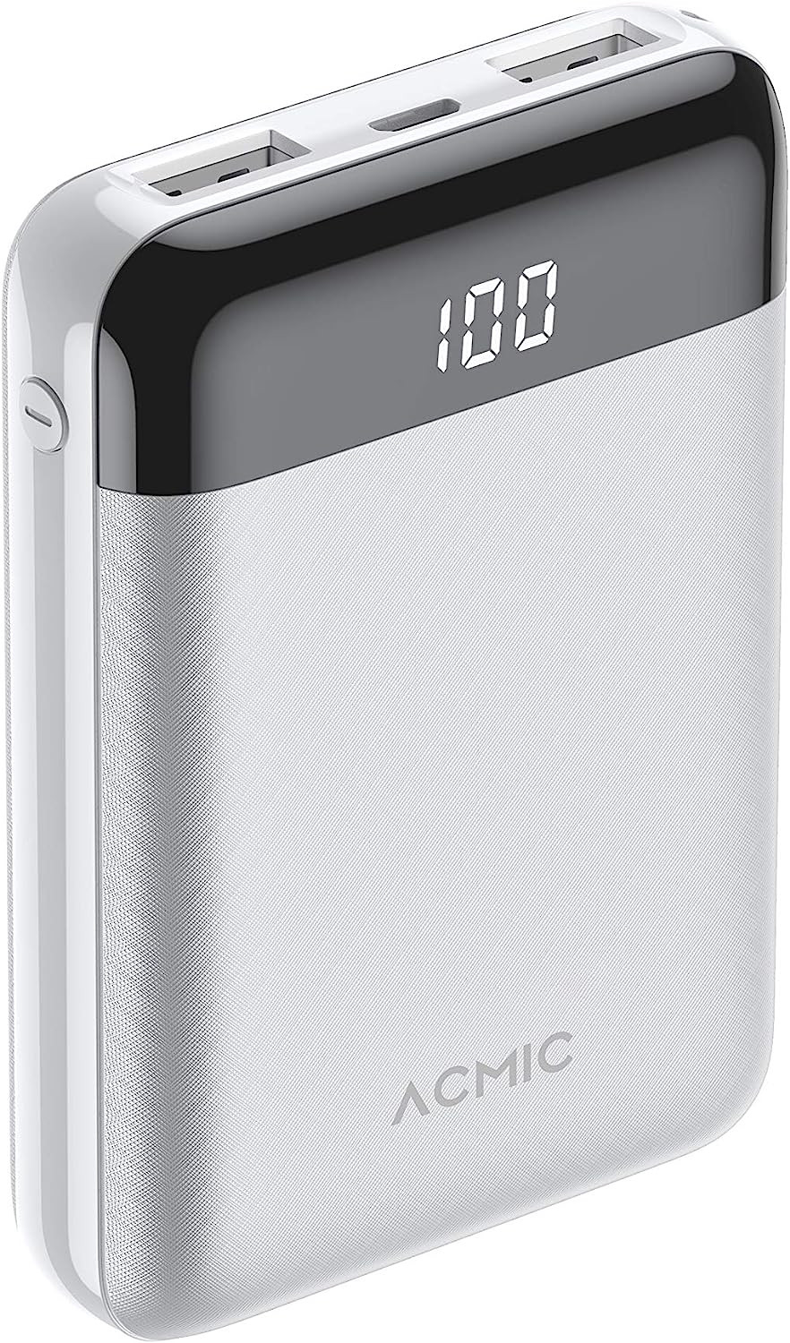Mini power bank ACMIC power 10000mAh external battery power bank,Portable charger power bank with smart digital display and hanging wire, Slim power bank for Iphone,Samsung,Huwei and etc